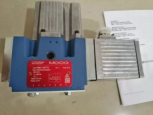 German Made Moog Servo Valve with 280 Bar Pressure Rating and Flange Mounting for Oil Usage