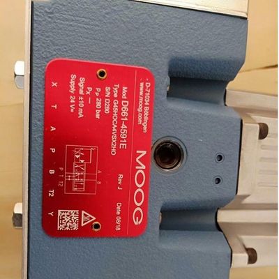 Moog Servo Valve with Up to 140 L/min Flow Rate 1A Rated Current and 24V 220V Voltage Electro-Hydraulic Proportional Control