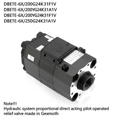 DBETE-6X/200G24K31F1V
DBETE-6X/200YG24K31A1V
DBETE-6X/200YG24K31F1V
DBETE-6X/250G24K31A1V Hydraulic system proportional direct acting pilot operated relief valve made in Germany by Rexroth